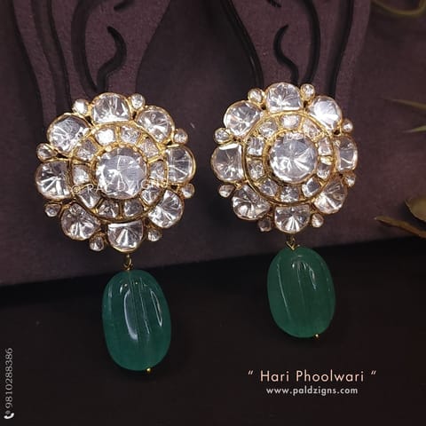 Hari Phoolwari Moissanite Polki Stud Hari Phoolwari Moissanite Polki Stud