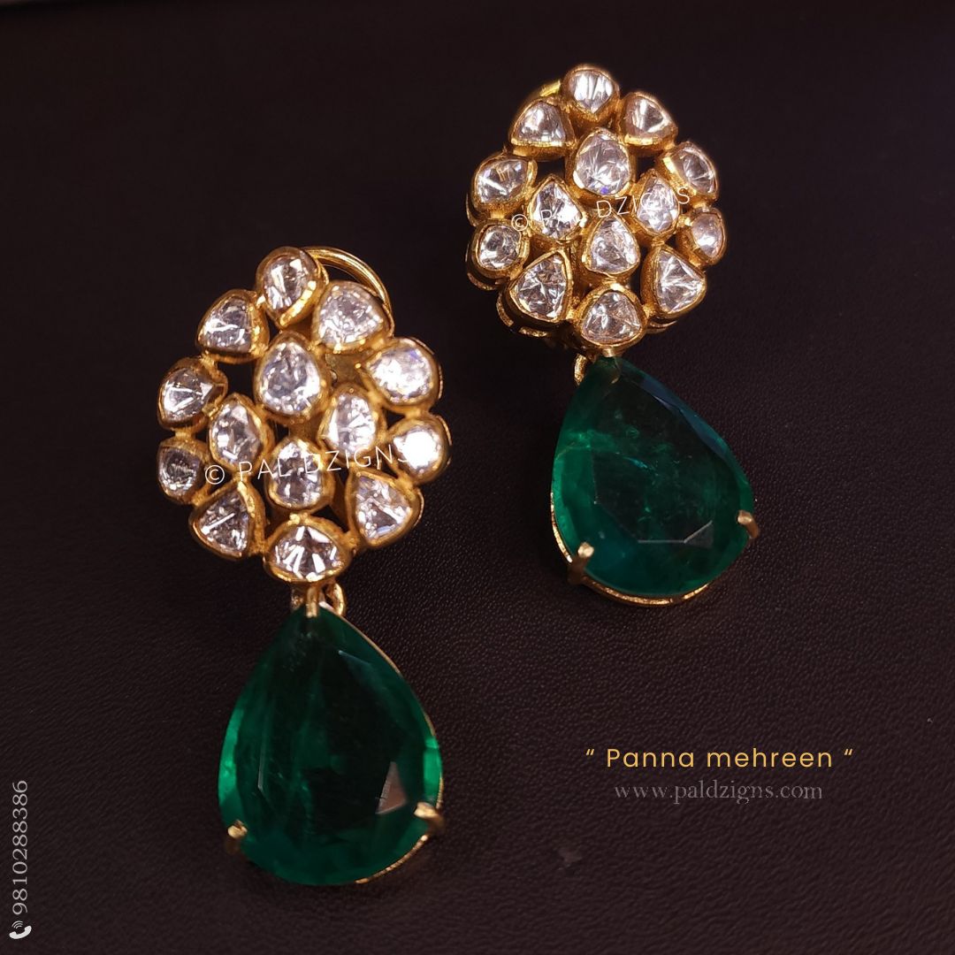 Panna Mehreen Moissanite Polki Earrings