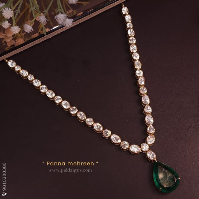 Panna Mehreen Moissanite Polki Necklace