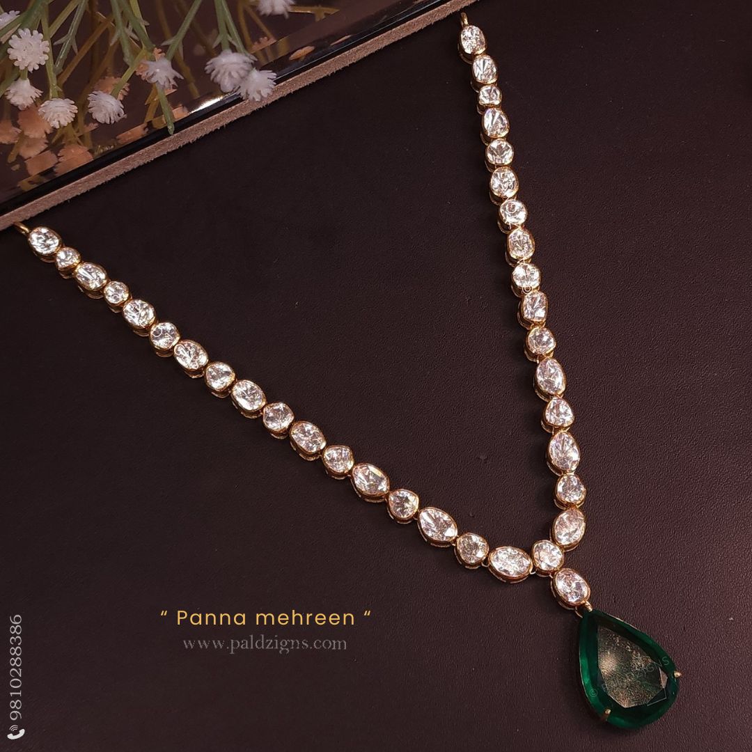 Panna Mehreen Moissanite Polki Necklace