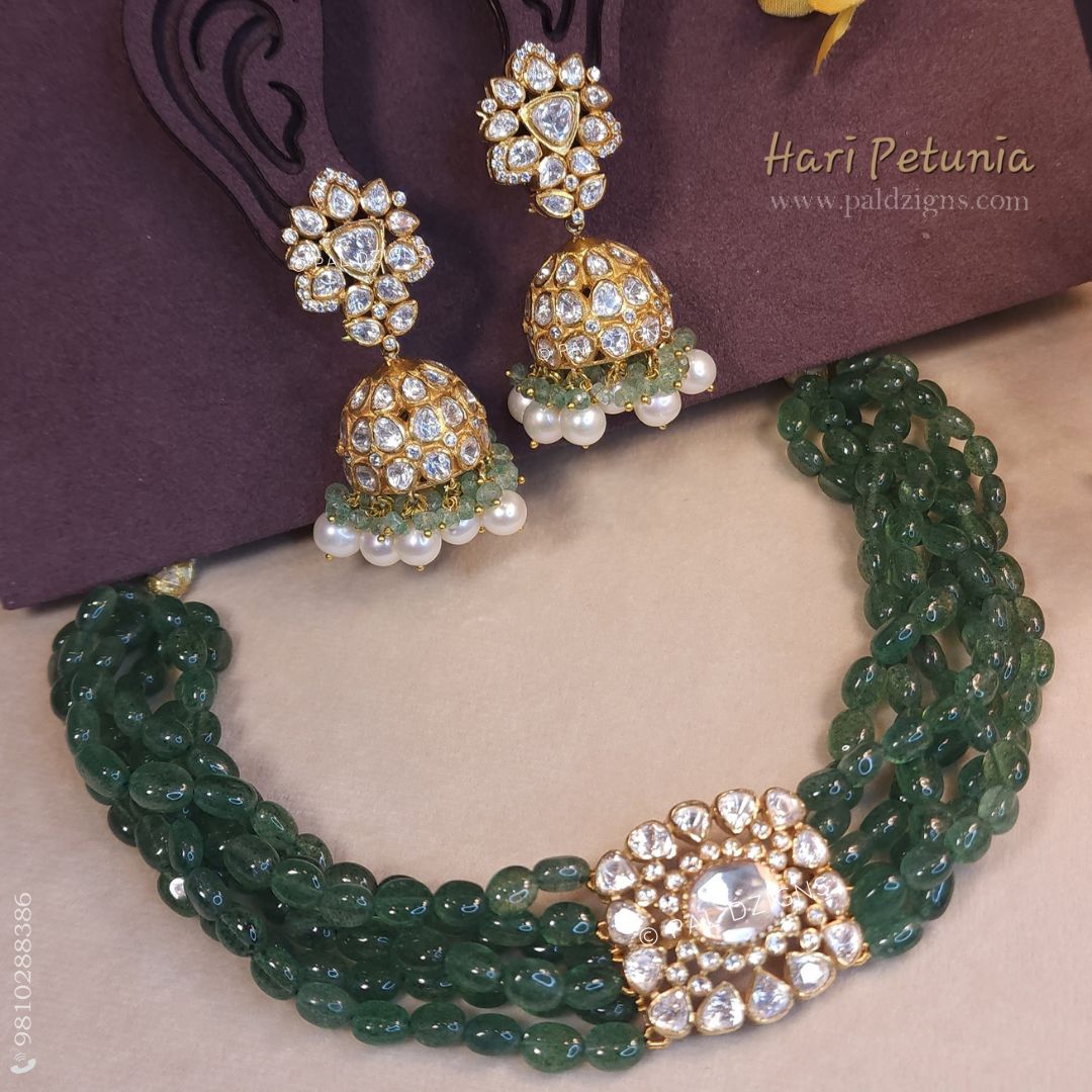 Hari Petunia Moissanite Polki Choker Set
