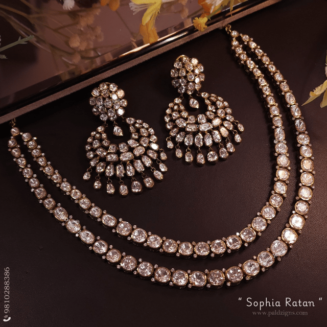 Sophia Ratan Antique Moissanite Polki Necklace Set