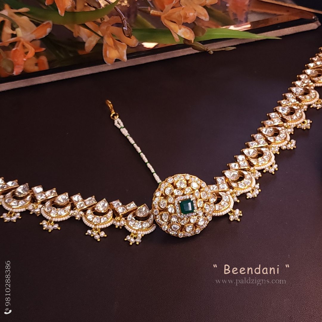 Beendani Moissanite Polki Borla Maathapatti