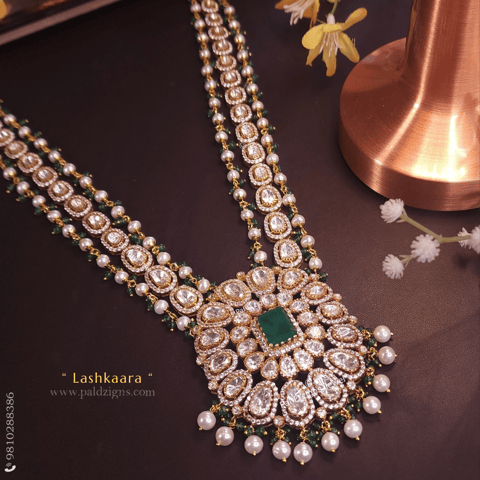 Lashkaara Moissanite Polki Long Pendant