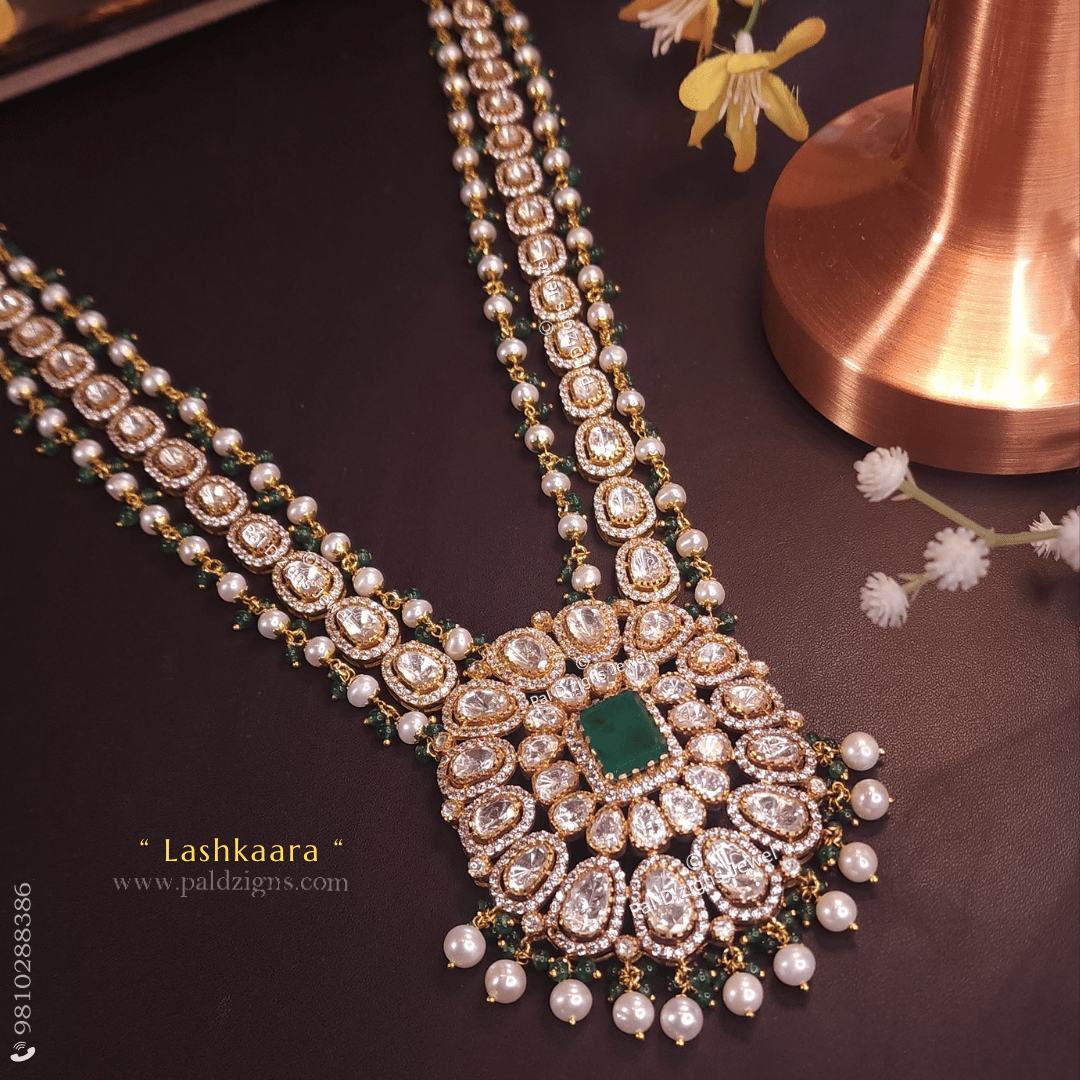 Lashkaara Moissanite Polki Long Pendant