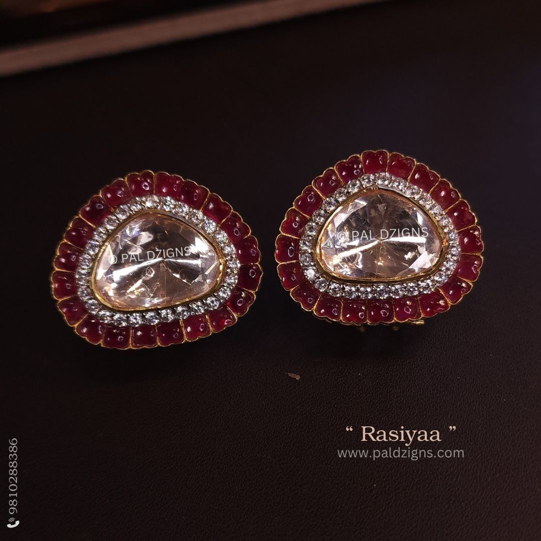 Rasiyaa Moissanite Polki Stud