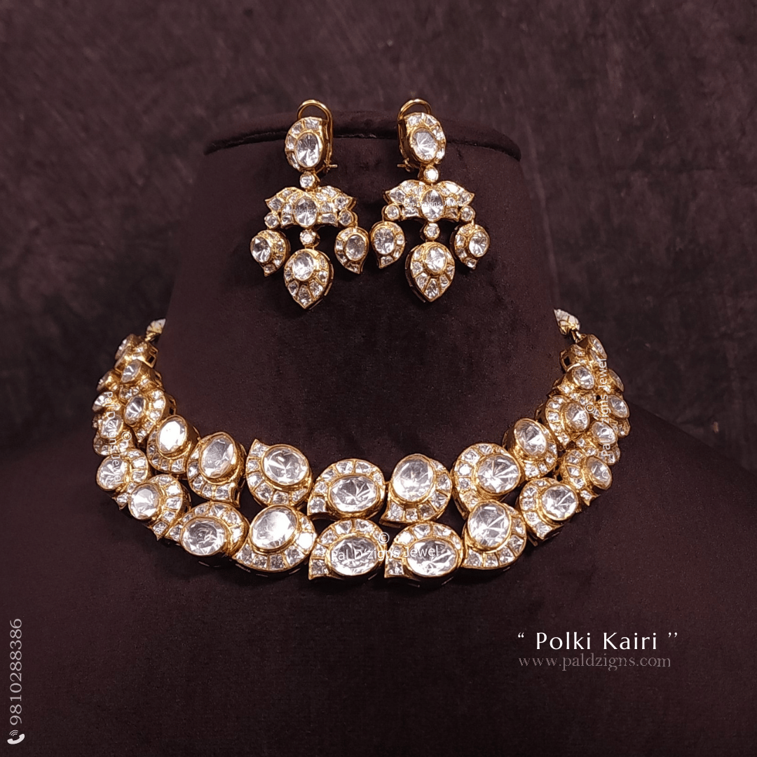 Polki Kairi Moissanite Polki Necklace Set