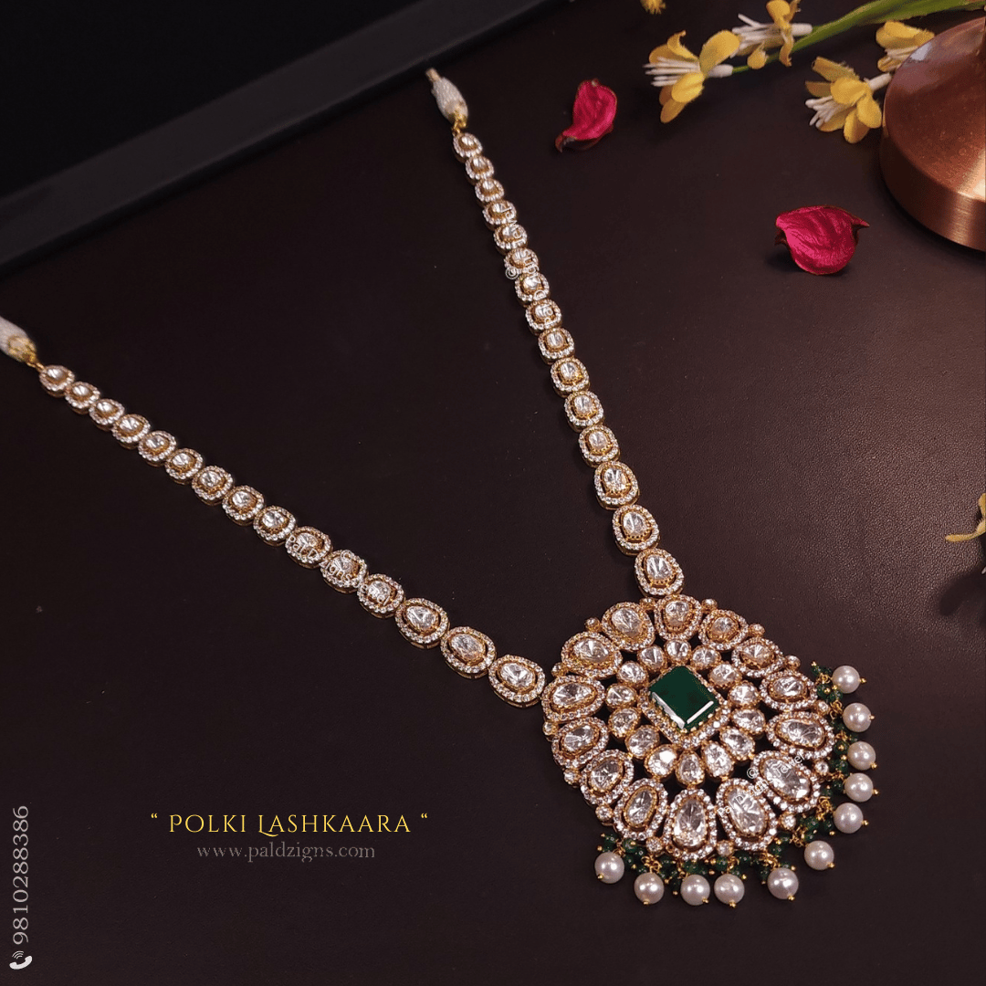 Polki Lashkaara Moissanite Polki Long Pendant