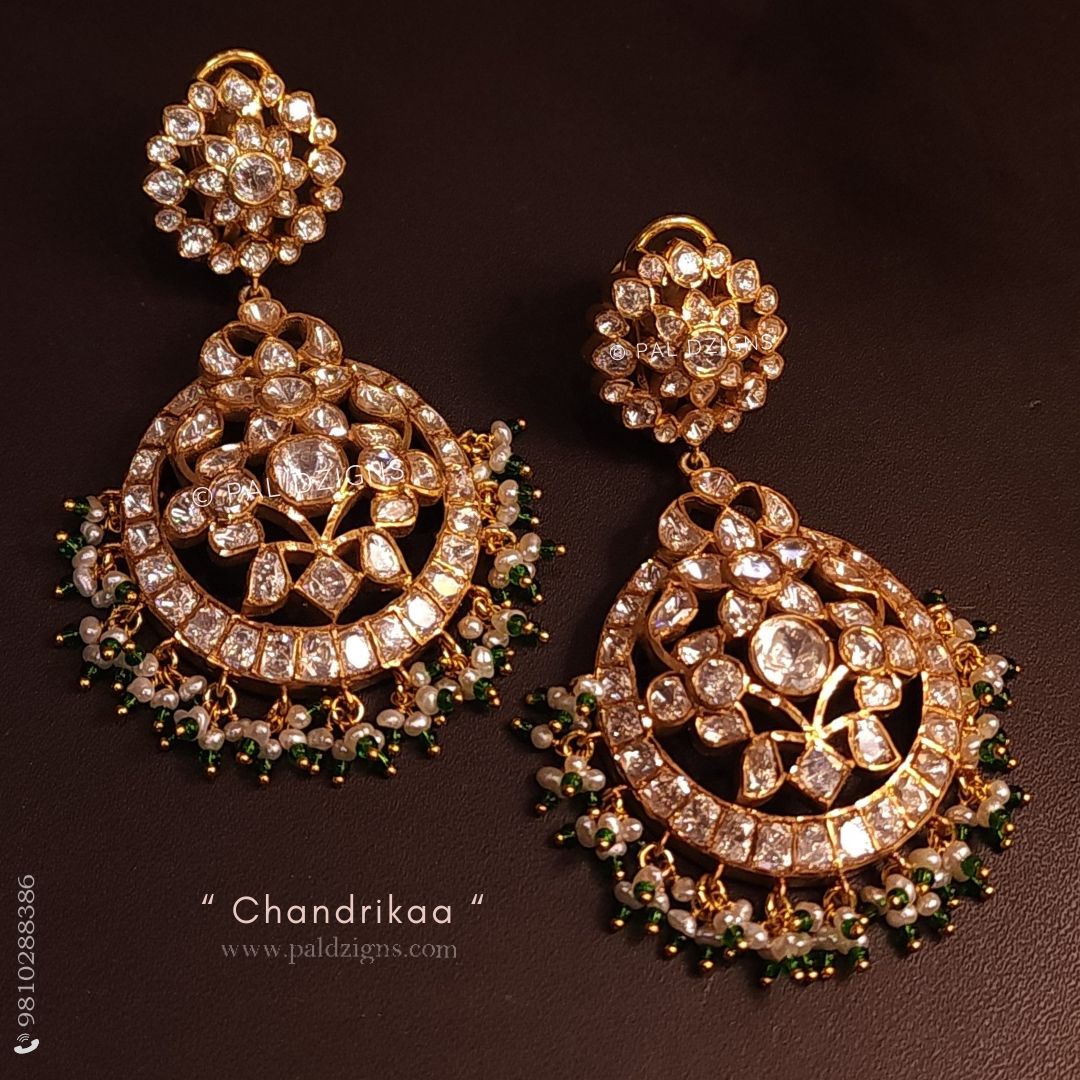 Chandrikaa Moissanite Polki Chaandbaali