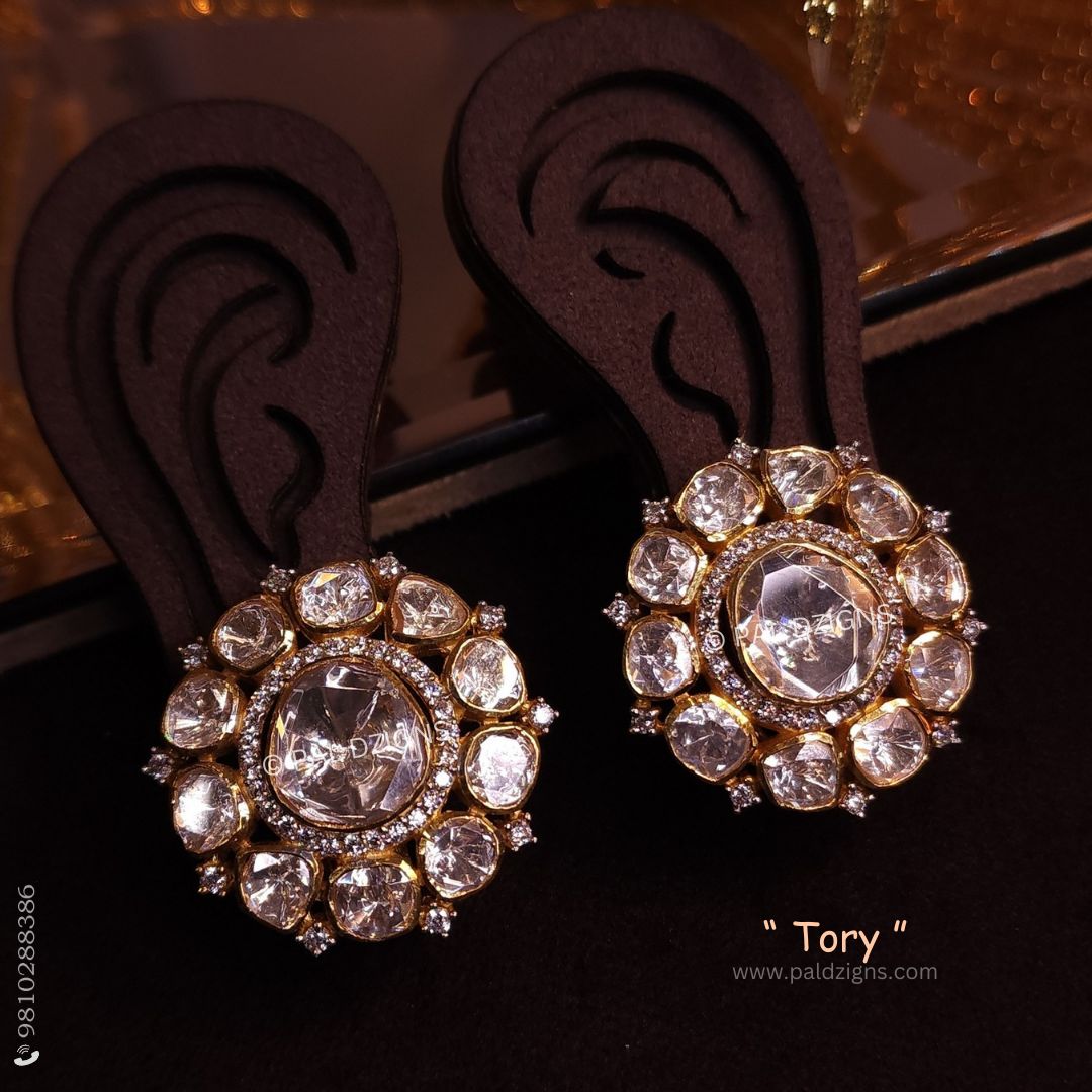 Tory Moissanite Polki Stud