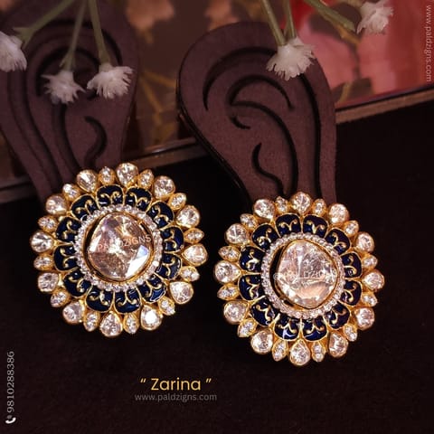 Zarina Moissanite Polki Stud