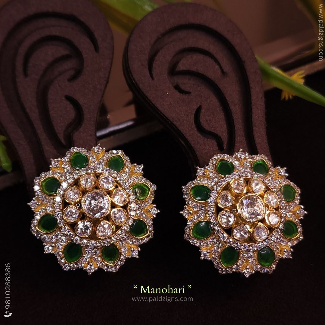 Manohari Moissanite Polki Stud