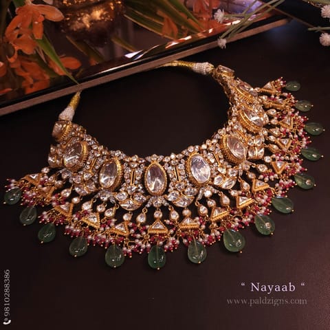Nayaab Moissanite Polki Necklace
