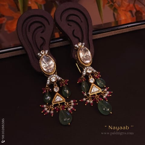 Nayaab Moissanite Polki Earrings Nayaab Moissanite Polki Earrings