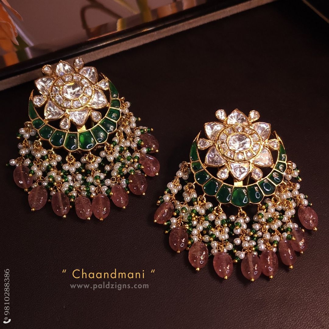 Chaandmani Moissanite Polki Earrings