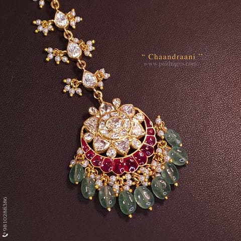 Chaandraani Small Moissanite Polki Maangtikka