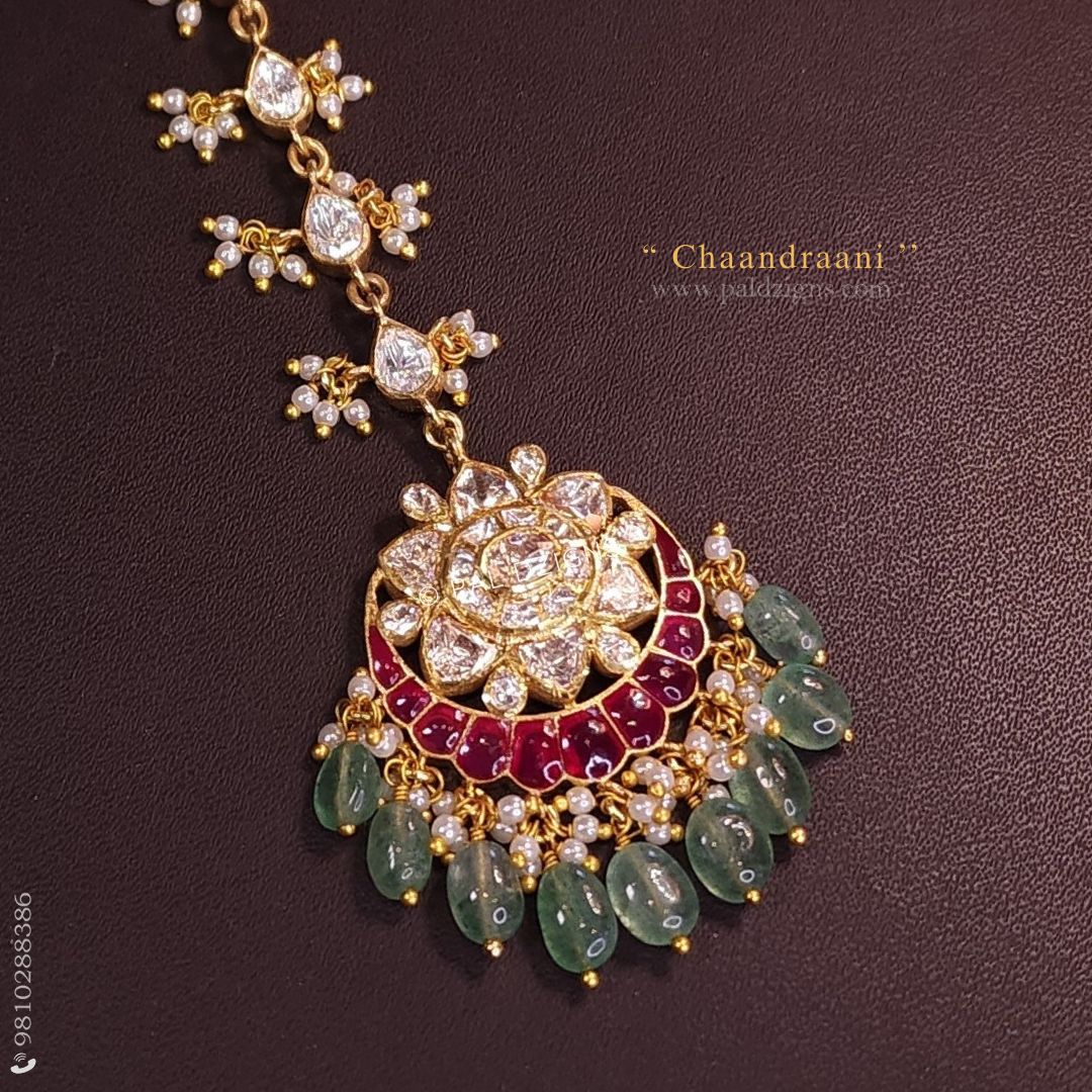 Chaandraani Small Moissanite Polki Maangtikka