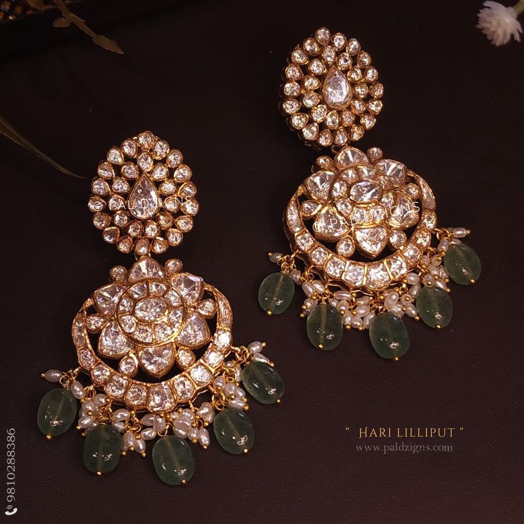 Hari Lilliput Moissanite Polki Earrings
