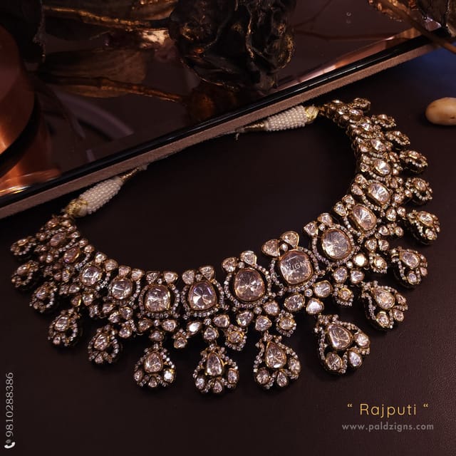 Rajputi Antique Moissanite Polki Necklace