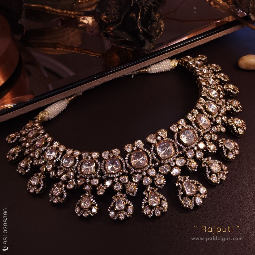 Rajputi Antique Moissanite Polki Necklace