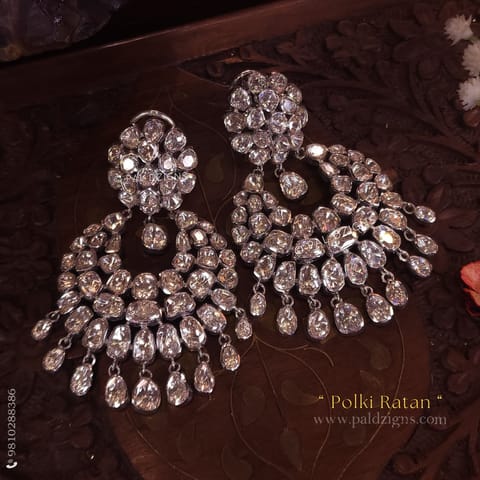 Polki Ratan (White) Moissanite Polki Chaandbaali