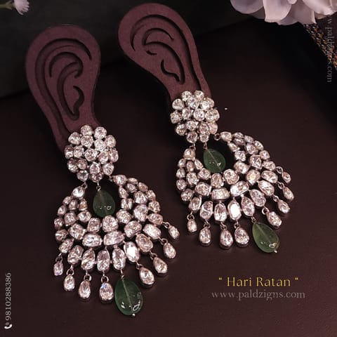 Hari Ratan Moissanite Polki Chaandbaali