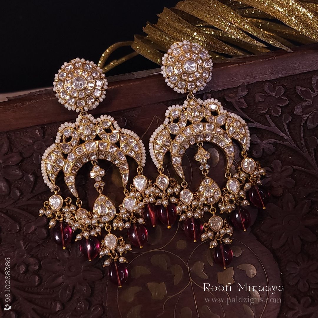 Rooh Miraaya Moissanite Polki Earrings