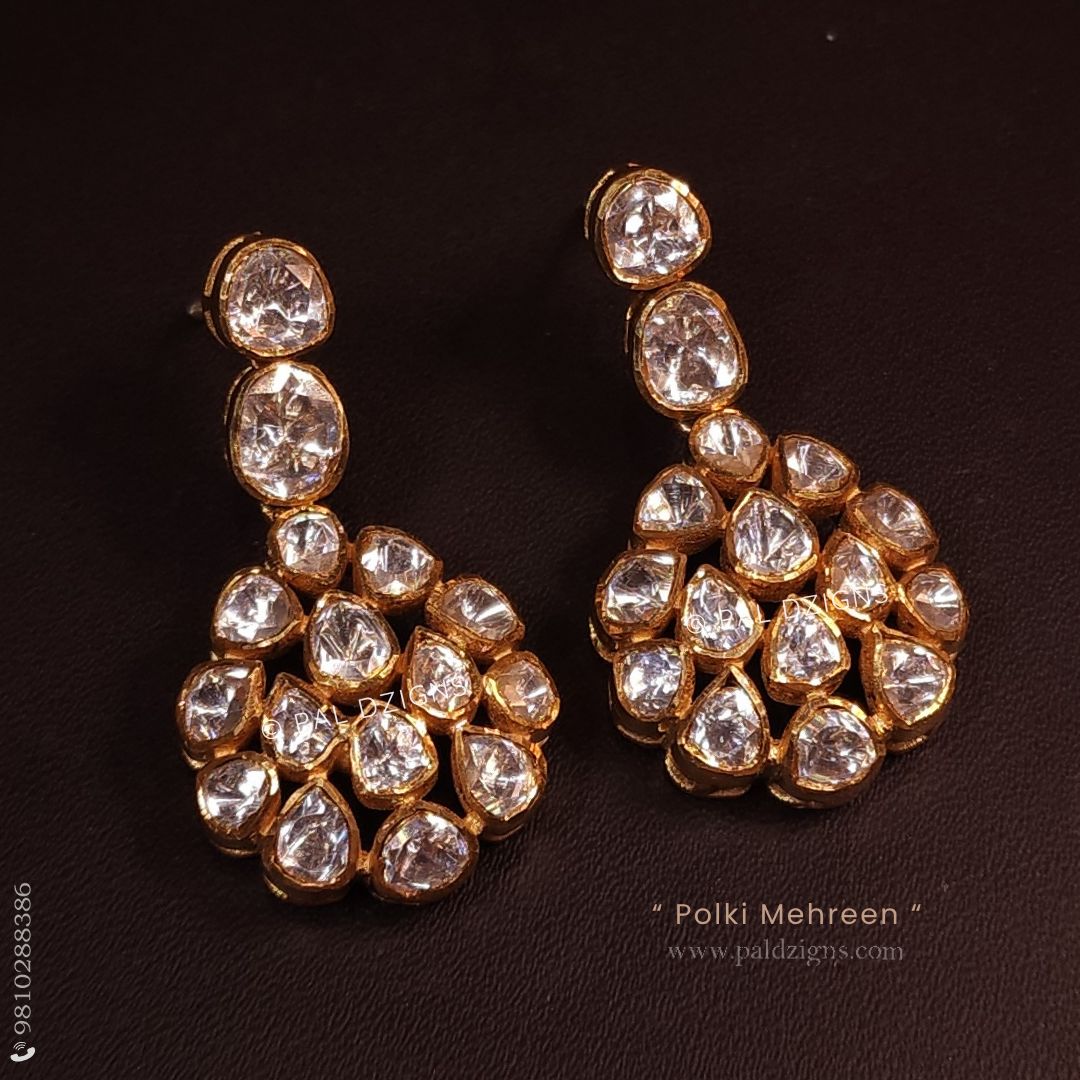Polki Mehreen Moissanite Polki Stud