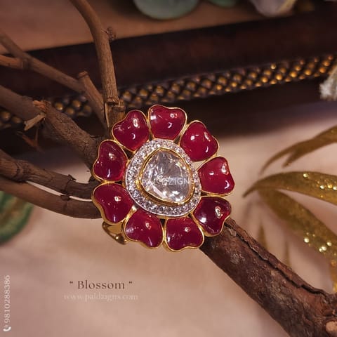 Blossom Moissanite Polki Ring