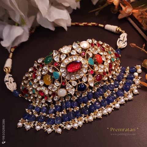 Premratan Moissanite Polki Choker