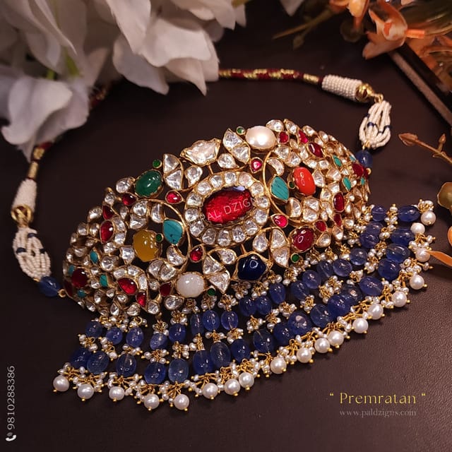Premratan Moissanite Polki Choker