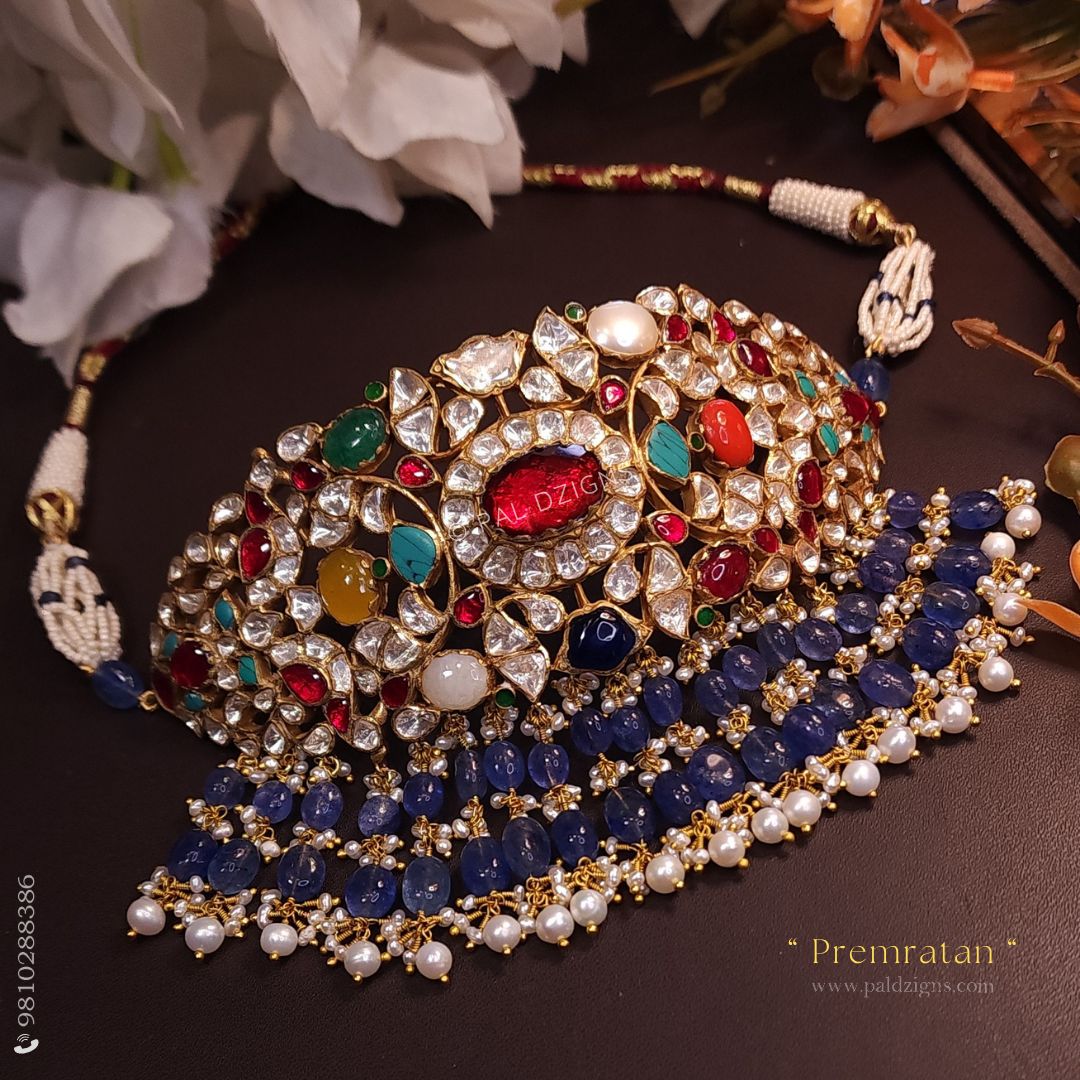Premratan Moissanite Polki Choker