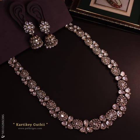 Kartikey Guthii Moissanite Polki Necklace Set Kartikey Guthii Moissanite Polki Necklace Set