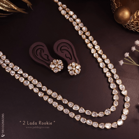 2 Lada Rookie Moissanite Polki Long Set