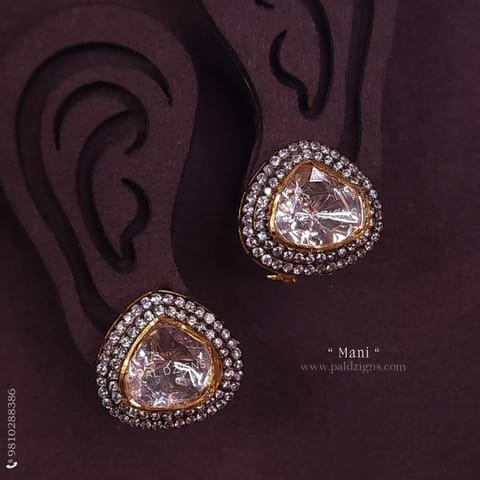 Mani Moissanite Polki Stud