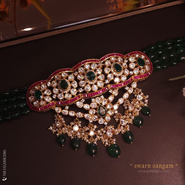 Swarn Sangam Moissanite Polki Choker