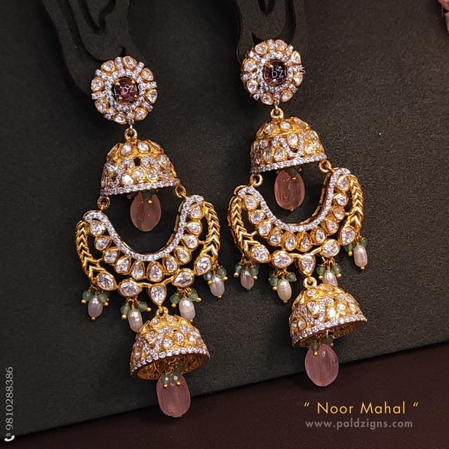 Noor Mahal Moissanite Polki Earrings