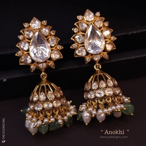 Anokhi Moissanite Polki Jhumki
