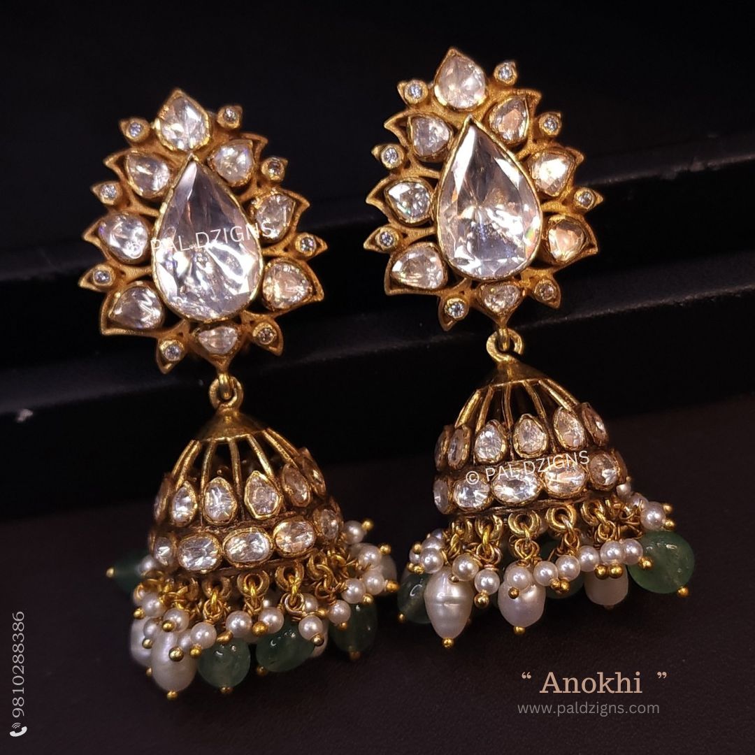 Anokhi Moissanite Polki Jhumki