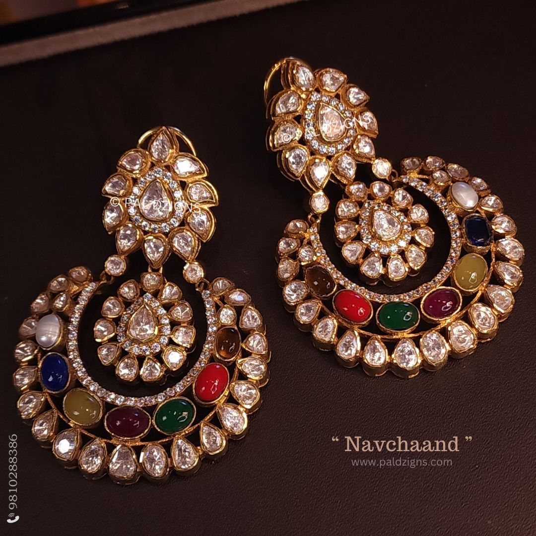 Navchaand Moissanite Polki Earring