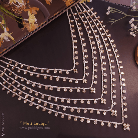 Moti Ladiya - Moissanite Polki 6 layer Necklace