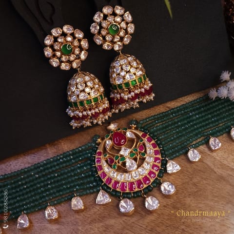 Chandrmaaya Moissanite Polki Choker Set Chandrmaaya Moissanite Polki Choker Set