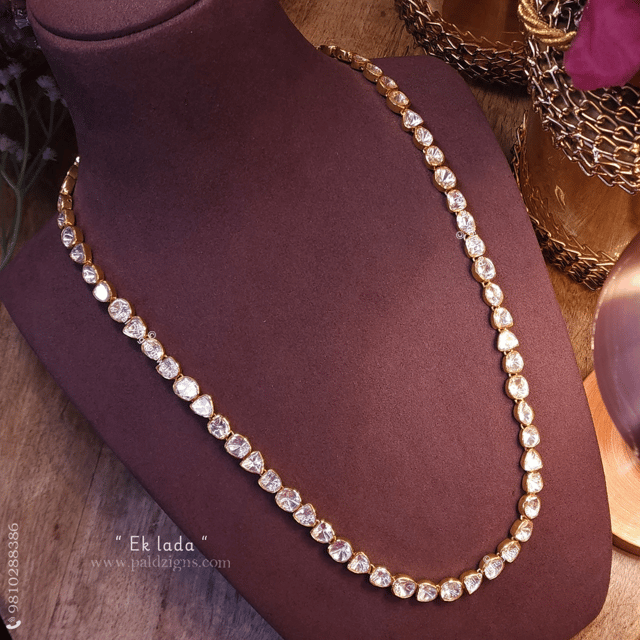 Ek Lada Moissanite Polki Necklace