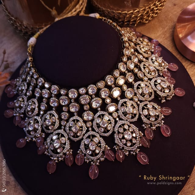 Ruby Shringaar Moissanite Polki Necklace