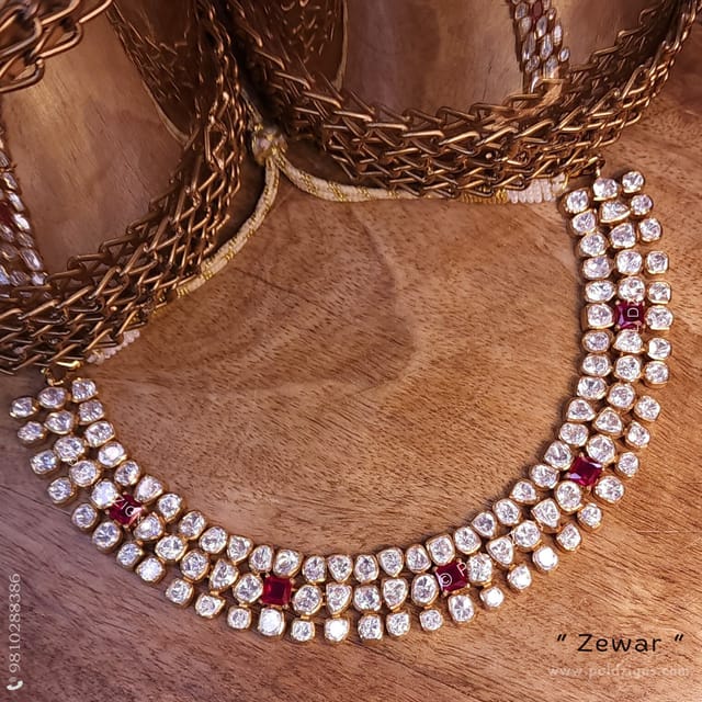 Zewar Moissanite Polki Choker