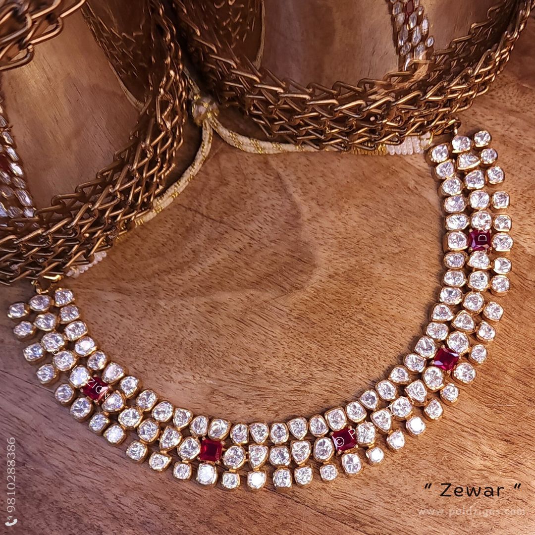 Zewar Moissanite Polki Choker