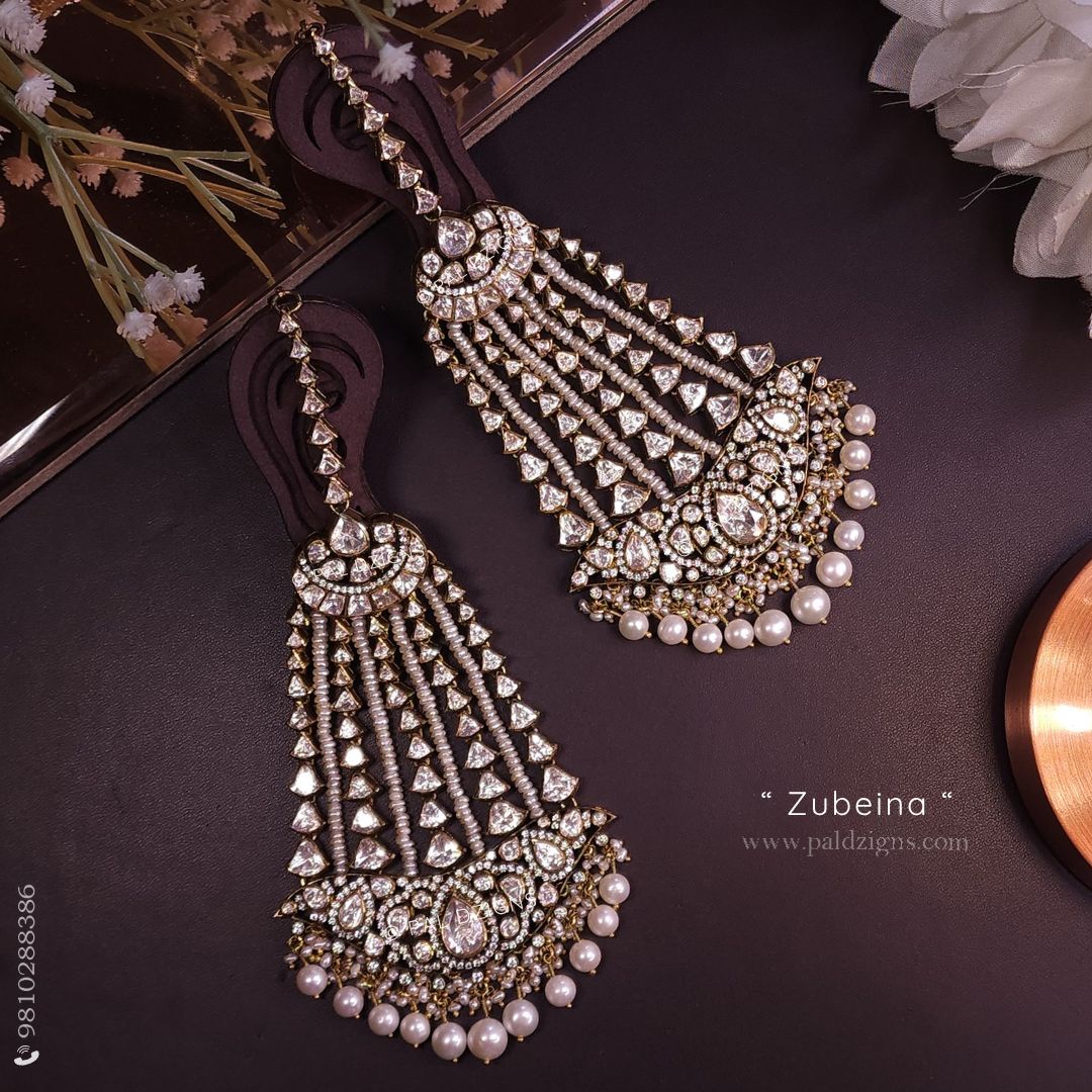 Zubeina Antique Moissanite Polki Earrings