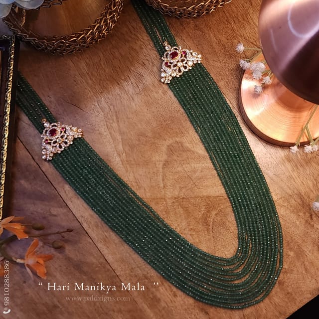 Hari Manikya Mala Moissanite Polki Long Necklace