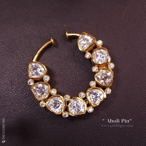 Aboli Pin Moissanite Polki Nath