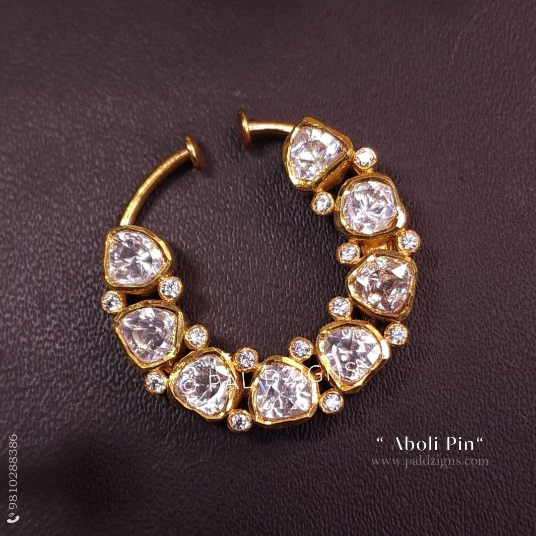 Aboli Pin Moissanite Polki Nath